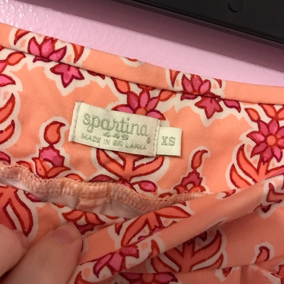 Spartina Maren Pull On Pant pink Callawassie Blooms size xs - Picture 3 of 5